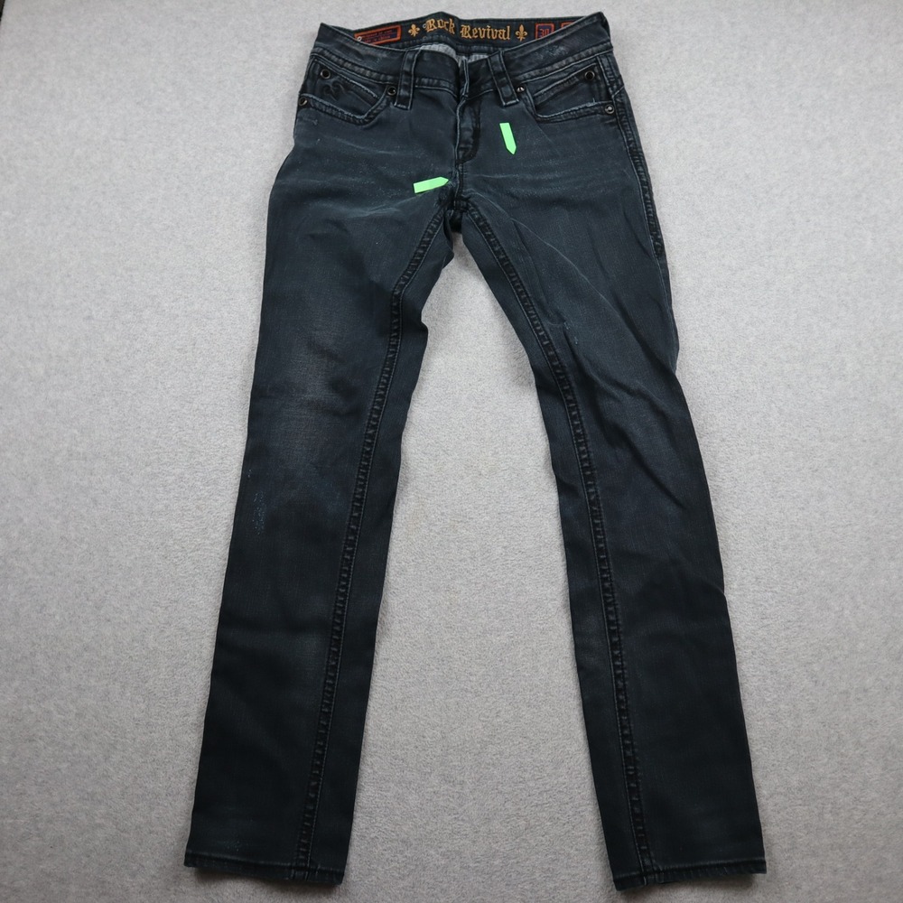 Rock Revival Amy Skinny Jeans Womens 30 Black Buckle Exclusive RJE8129SK3R